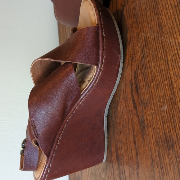 Børn Brown Leather Wedge Sandal - Picture 7 of 8